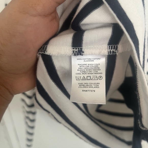 LOFT Navy and White Striped Cardigan. #preppy #nautical - Picture 3 of 6